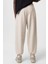 Basıc Paça Lastikli Oversize Eşofman Alt Bej 4