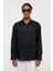 %100 Keten Oversize Uzun Kollu Gömlek Siyah 2