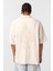 Arka Baskılı Tensel Oversize Gömlek Bej 5