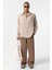 Oversize Modal Kumaş Gömlek Bej 1