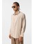 Oversize Modal Kumaş Gömlek Bej 4