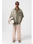 Yıkamalı Kısa Kollu Oversize Gömlek Haki 1