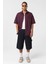 Oversize Yıkamalı Poplin Gömlek Bordo 1