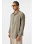Oversize Modal Kumaş Gömlek Haki 4
