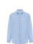 Basic Oversize Pamuk Keten Gömlek Mavi 2