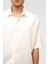 Basic Oversize Kısa Kollu Modal Gömlek Ekru 5