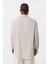 Basic Oversize Uzun Kollu Keten Gömlek Bej 5