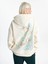Xsıde Bej Baskılı Oversize Kadın Kalın Hoodie 1