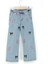 Kız Çocuk Kromi Nakışlı Denim Pantolon 4-9 Yaş Mavi 1