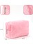 Pembe SHK244 Peluş Kumaş ,fermuarlı Tek Bölmeli ,seyahat ve Makyaj Çantası 4
