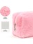 Pembe SHK244 Peluş Kumaş ,fermuarlı Tek Bölmeli ,seyahat ve Makyaj Çantası 5