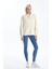 Xsıde Bej Dik Yaka Nakışlı Oversize Kadın Kalın Sweatshirt 2