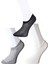 Siyah Gri ve Beyaz Erkek Görünmez Çorap 6 Çift 2