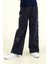Kız Çocuk Kalp Nakışlı Denim Pantolon 4-9 Yaş Siyah 1