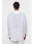 %100 Keten Oversize Uzun Kollu Gömlek Ekru 4
