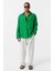 Basic Oversize Pamuk Keten Gömlek Yeşil 1