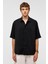 Basic Oversize Kısa Kollu Modal Gömlek Siyah 3