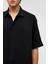 Basic Oversize Kısa Kollu Modal Gömlek Siyah 5