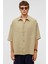 Basic Oversize Kısa Kollu Modal Gömlek Haki 3