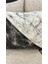 Siyah Beyaz Mermer / Çift Tarafı Baskılı Evelyn Süet Kırlent Kılıfı 43 x 43 3