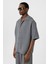 Oversize Lyocell Kumaş Gömlek Gri 4