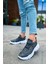 Low Top Lace Up Bağcıklı Erkek Spor Ayakkabı Antrasit 2