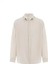 Basic Oversize Pamuk Keten Gömlek Bej 2