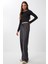 Geniş Paça Fitilli Örme Pantolon LMW0031 Antrasit 2