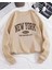New York Desen Detaylı Bisiklet Yaka Içi Polarlı Sweatshirt 1