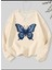 Kelebek Desen Detaylı Bisiklet Yaka Içi Polarlı Sweatshirt 1