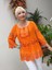 NC20428 Italyan Klasik Ipek Bluz Oranj 1