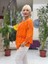 NC20428 Italyan Klasik Ipek Bluz Oranj 3