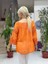 NC20428 Italyan Klasik Ipek Bluz Oranj 4
