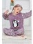 Kız Çocuk Welsoft Kumaş-Göz Bantlı Penguenli Pijama Takımı 12281 4