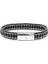 Oniks & Hematit Çelik Örgülü Deri Bileklik 31832B22D2 4
