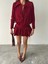 Bordo Mini Pileli Elbise 8