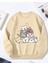 Sevimli Kedi Detaylı Bisiklet Yaka Içi Polarlı Sweatshirt 1