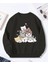 Sevimli Kedi Detaylı Bisiklet Yaka Içi Polarlı Sweatshirt 1