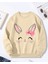 Sevimli Tavşan Baskı Detaylı Bisiklet Yaka Içi Polarlı Sweatshirt 1