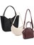Siyah /krem /bordo SHK252 Suni Deri El Kol ve Omuz 3'lü Çanta Seti (SHK79-SHK26-SHK132) 1