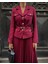 Bordo Kemerli Blazer Ceket ve Pilliseli Takım 4