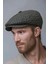 Erkek Kazayağı Kasket Şapka – Antrasit Desenli Retro Flat Cap 1