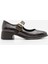 Kadın Tokalı Kalın Topuk Günlük Ayakkabı Loafer Meniz Kahve Croco 3