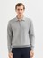 Erkek Regular Fıt Triko Kazak-Gri Melanj 1