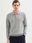 Erkek Regular Fıt Triko Kazak-Gri Melanj 3