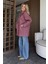 Bordo 1. Sınıf Kalite Balık Sırtı Oversize Kaşe Kaban 3