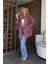 Bordo 1. Sınıf Kalite Balık Sırtı Oversize Kaşe Kaban 4