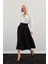 Pileli Midi Etek - Siyah 2