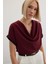 Kollar Taş Detaylı Salaş Bluz - Bordo 5