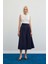 Pileli Midi Etek - Lacivert 1